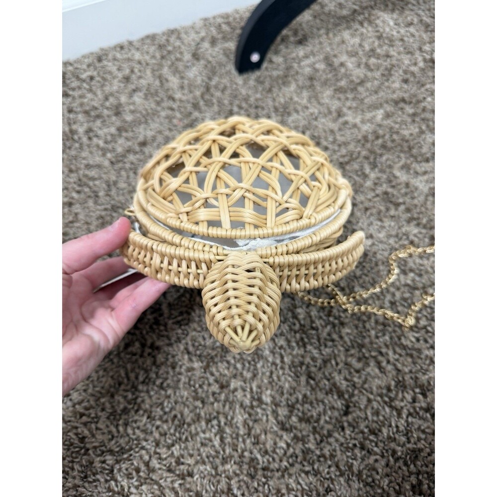 Tommy Bahama Woven Sea Turtle Crossbody Bag Natural Straw Viral Beach Purse NWT - Picture 13 of 13